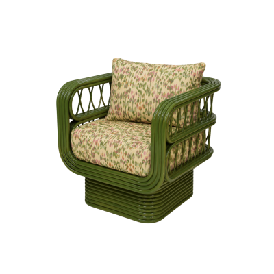 Fauteuil Luna laqué vert